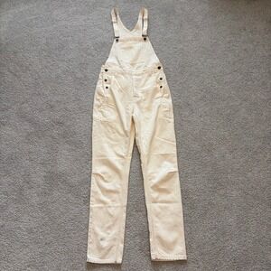 Ksubi Loose Fit Overalls Womens XS Dirty White Cream Denim Utility Grunge Punk